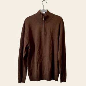 Kuna Mens Baby Alpaca Wool Brown Pullover Sweater